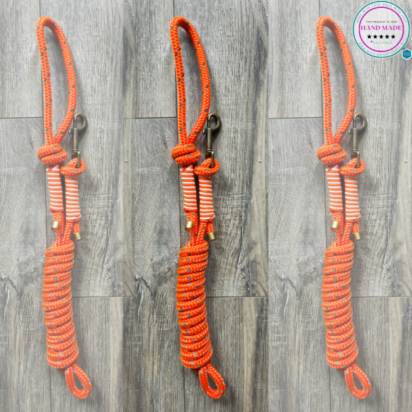 Handmade Lead Rope – Amber Light Orange Lead | Tack & Tails