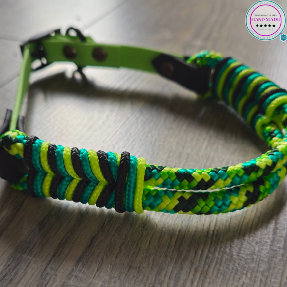 Handmade Dog Collar – Gecko Green Dog Collar | Tack & Tails
