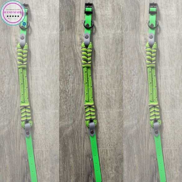 High-Vis Dog Collar – Green Trot Code Dog Collar | Tack & Tails