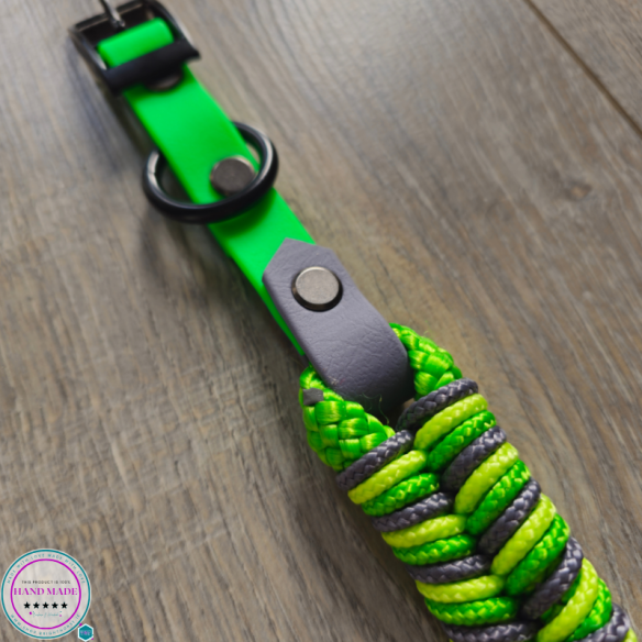 High-Vis Dog Collar – Green Trot Code Dog Collar | Tack & Tails