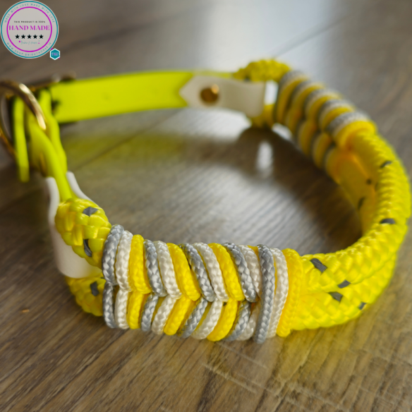 High-Vis Dog Collar – Yield for Yellow Dog Collar | Tack & Tails